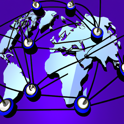 המחשה של רשת גלובלית המייצגת שירותי מחשוב במיקור חוץ