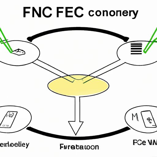 תרשים מאויר המסביר את פעולת טכנולוגיית NFC